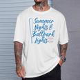 Baseball Mom And Dad Summer Nights And Baseball Lights T-Shirt Gifts for Him