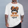 Bears Girl Retro Messy Bun Sports Fan Team Spirit T-Shirt Gifts for Him