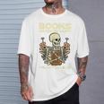 Books Make Me Happy Skeleton Read Reading Librarian Book T-Shirt Gifts for Him