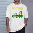 Children's 4Th Birthday Achtung Ich Bin Schon 4 Jahre Tractor Tractor T-Shirt Geschenke für Ihn