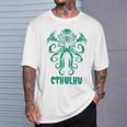 Cthulhu Mythos Illustrazione Di Cthulhu La Morte Può Morire Faccia Maglietta Regalos para él
