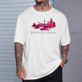 Diseño Skyline Monumentos De La Ciudad De Barcelona Camiseta unisex Regalos para él