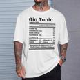 Divertente Etichetta Nutrizionale Ingredienti Gin Tonic Maglietta Regalos para él