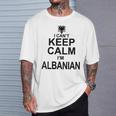Donna Albania Albanian Shqipe Kuq E Zi Kosova Keep Calm Con Collo A Maglietta Regalos para él