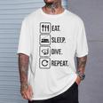 Eat Sleep Dive Repeat Diving Diver Scuba Diving T-Shirt Gifts for Him