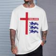 England Flag & Lions Football Fan England Supporter T-Shirt Geschenke für Ihn