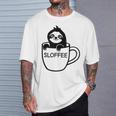 Faultier Und Kaffee Sloffee Lustig Witze Sarkastisch T-Shirt Geschenke für Ihn