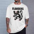 Flanders Belgium Lion Flag Souvenirlaanderen Proud Flemish Maglietta Regalos para él