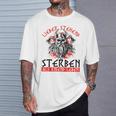 German Lieber Stehend Sterben Als Kneend Leben Love Standing Sterben T-Shirt Geschenke für Ihn