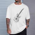 Guitarra Música Instrumento Motivo Ilustración Guitarra Camiseta unisex Regalos para él