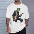 Halloween Cool Monster Playing Electric Guitar T-Shirt Gifts for Him