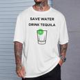 Humour Drinking Tequila Save Water Drink Tequila Maglietta Regalos para él