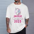 Ich Werde Große Cousin 2025 Unicorn Girls' Cousin Blue T-Shirt Geschenke für Ihn