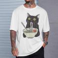Japanese Cat Cat Eating Ramen Vintage Japanese Noodles T-Shirt Gifts for Him Japanese Cat Cat Eating Ramen Vintage Japanese Noodles T-Shirt Gifts for Him