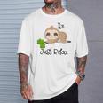 Just Relax Donne Carino Pigro Sleepy Sloth Maglietta Regalos para él
