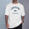 Louisianaintage Bandiera Americana Us Sport Navy Stampa Maglietta Regalos para él
