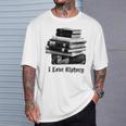 I Love History Pila De Libros Y Letras Negras Camiseta unisex Regalos para él