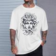 Medusa Mitica Gorgone Mitologia Greca Fantasy Arte Oscura Maglietta Regalos para él