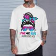 Messy Bun Pink Or Blue Auntie Loves You Gender Reveal T-Shirt Gifts for Him
