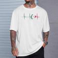 Mexico Heart Mexico Flag Heartbeat Ekg Pulse Mexican Roots T-Shirt Gifts for Him