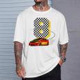 Niños Tengo 8 Años De Edad Coche De Carreras Niños Tripulación 8Th Birthday Race Camiseta unisex Regalos para él