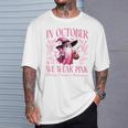 In October We Wear Pink Witch Ghost Pumpkin Breast Cancer T-Shirt Gifts for Him