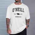 O'neill Nebraska Ne Sports intage Gray T-Shirt Geschenke für Ihn