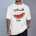 Palestine Map Watermelon Arabic Calligraphy T-Shirt Geschenke für Ihn