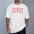Preppy Cowgirl Varsity Pink Howdy Western Girls T-Shirt Gifts for Him