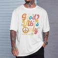 Retro Groovy 70S Good Vibes Only Floral Hippies T-Shirt Gifts for Him