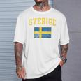 Sverige Svezia Bandiera Homeintage Sbiadito A Maniche Lunghe Maglia A Manica Maglietta Regalos para él