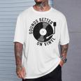 Vinyl Record Dj Record Retro Gray T-Shirt Geschenke für Ihn