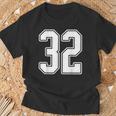 32 De Estilo Jersey Con Diseño De Contorno Blanco Número 32 Camiseta unisex Regalos para ancianos