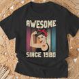 42 Jahre Alt Awesome Seit 1980 42Th Birthday Women's T-Shirt Geschenke für alte Männer