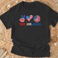 4Th Of July Peace Love America Us Flag Fourth Of July T-Shirt Gifts for Old Men