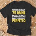 75 Anni Regalo Divertente Maschio Compleanno Uomo Papà Nonno Maglietta Regalos para ancianos