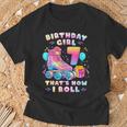 7Th Birthday Girl 7 Years Roller Skates Number 7 T-Shirt Gifts for Old Men