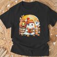 Adorable Ghost Snug Halloween Cozy Autumn Vibes Fall Season T-Shirt Gifts for Old Men