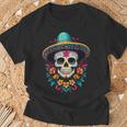 Aesthetic Mexico Dia De Muertos Skull T-Shirt Geschenke für alte Männer