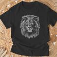 & Lion Face Portrait With Yellow Eyes Maglietta Regalos para ancianos