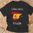 Andalusia Spagnaintage Spagna Bandiera Mappa Maglietta Regalos para ancianos