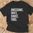 Awesome Wife Since 1980 44 Aniversario De Boda 44 Años Camiseta unisex Regalos para ancianos