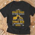 Bagger Ich Esse Fleisch Trinke Bier Underbrenne Diesel T-Shirt Geschenke für alte Männer