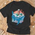 Ballena Japonesa Gran Ola Kanagawa Japón Arteintage Camiseta unisex Regalos para ancianos