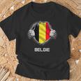 Belgium Belgie Flag Heart Fan Jersey T-Shirt Geschenke für alte Männer