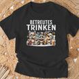 Betreutes Trinken Alpaca Motto Beer Drinking T-Shirt Geschenke für alte Männer