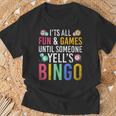 Bingo With Text 'Es Ist Spaß Und Ein Spiel Bis Jemand Bingo Ruft' It's Fun And A T-Shirt Geschenke für alte Männer