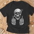 Camicia Con Teschio Scheletro Dito Medio Divertente Adulto Umorismo F You Maglietta Regalos para ancianos