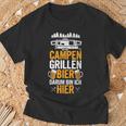 Camping Barbecue Beer Darum Bin Ich Hier Camping S T-Shirt Geschenke für alte Männer