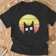 Cat Sunset Sunset Cat Retrointage T-Shirt Geschenke für alte Männer